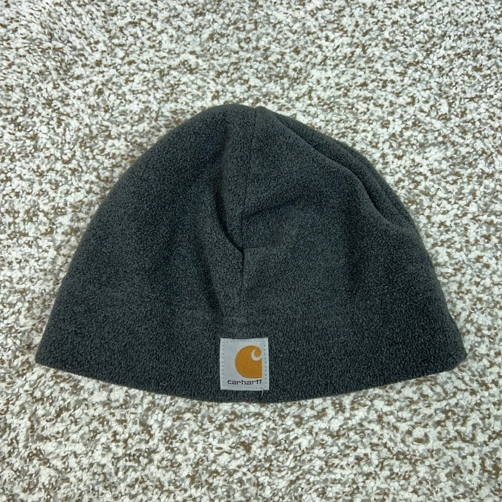 Carhartt Mens Hat Beanie Gray Fleece‎ Thermal One Size Workwear Winter Casual